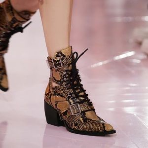 Chloe Python Western Bootie